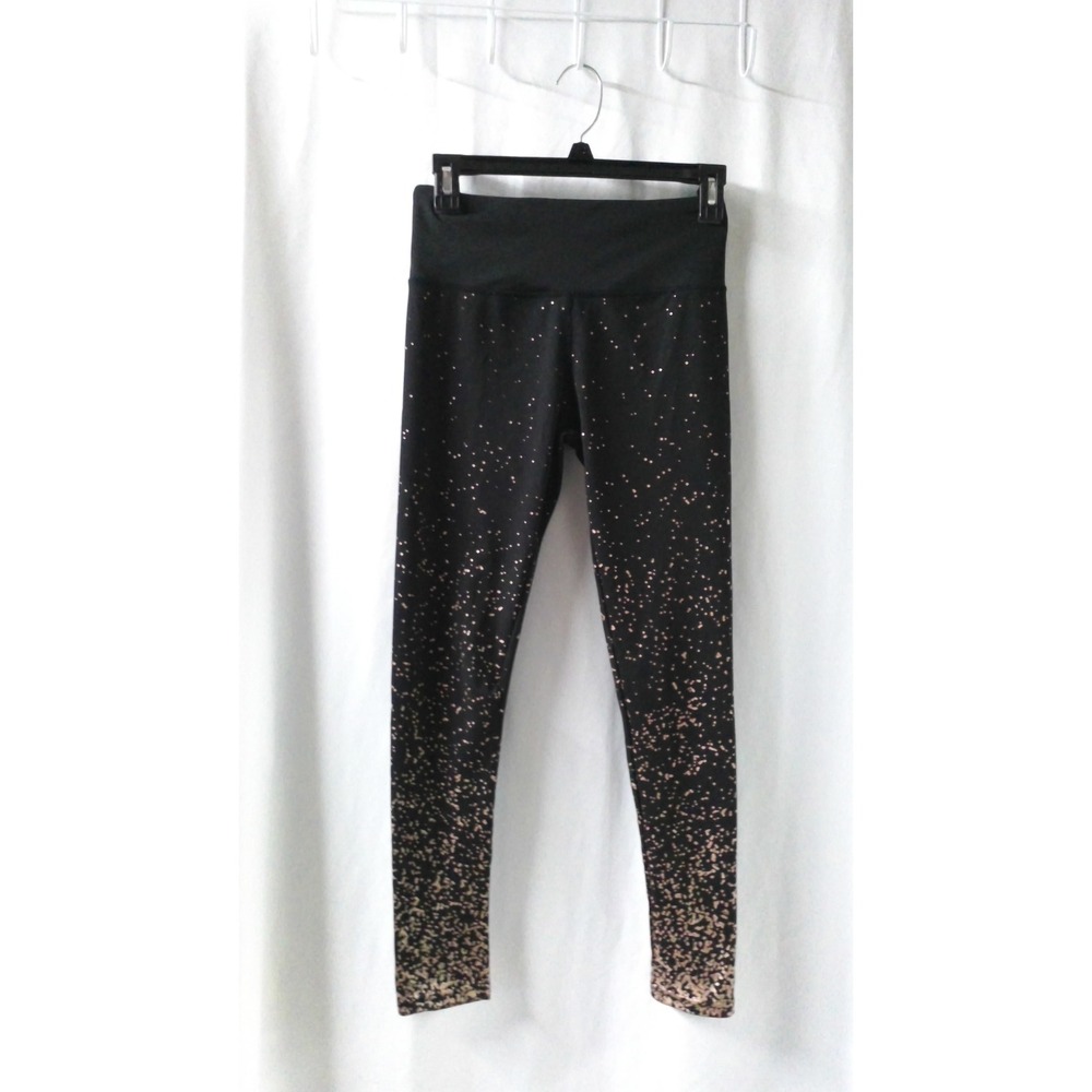 Kimberly Women's Small Black and Pink‎ Speckled Leggings
